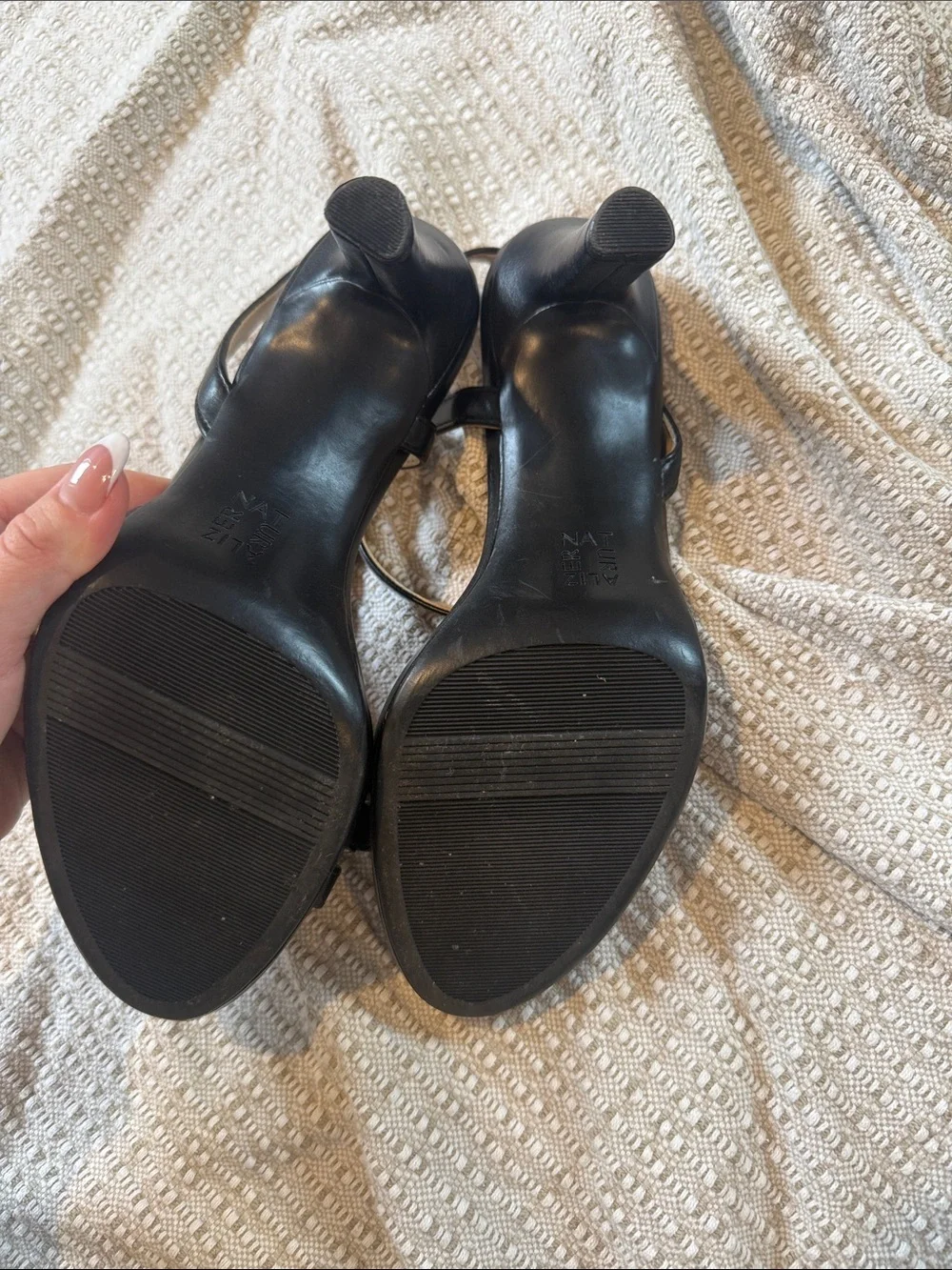 Naturalizer Black Leather Strappy Slingback Brent’s Sandals